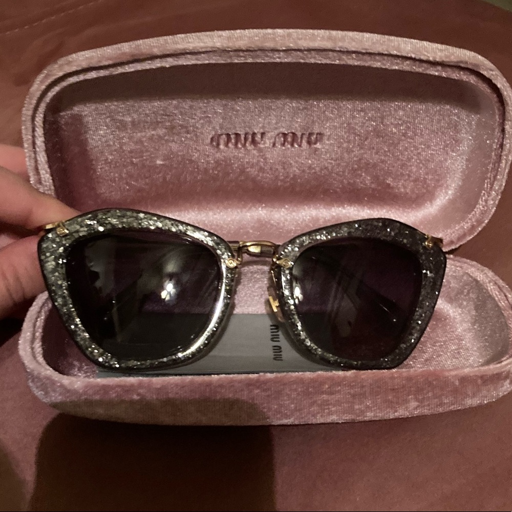 MIU MIU glitter cat eye sunglasses